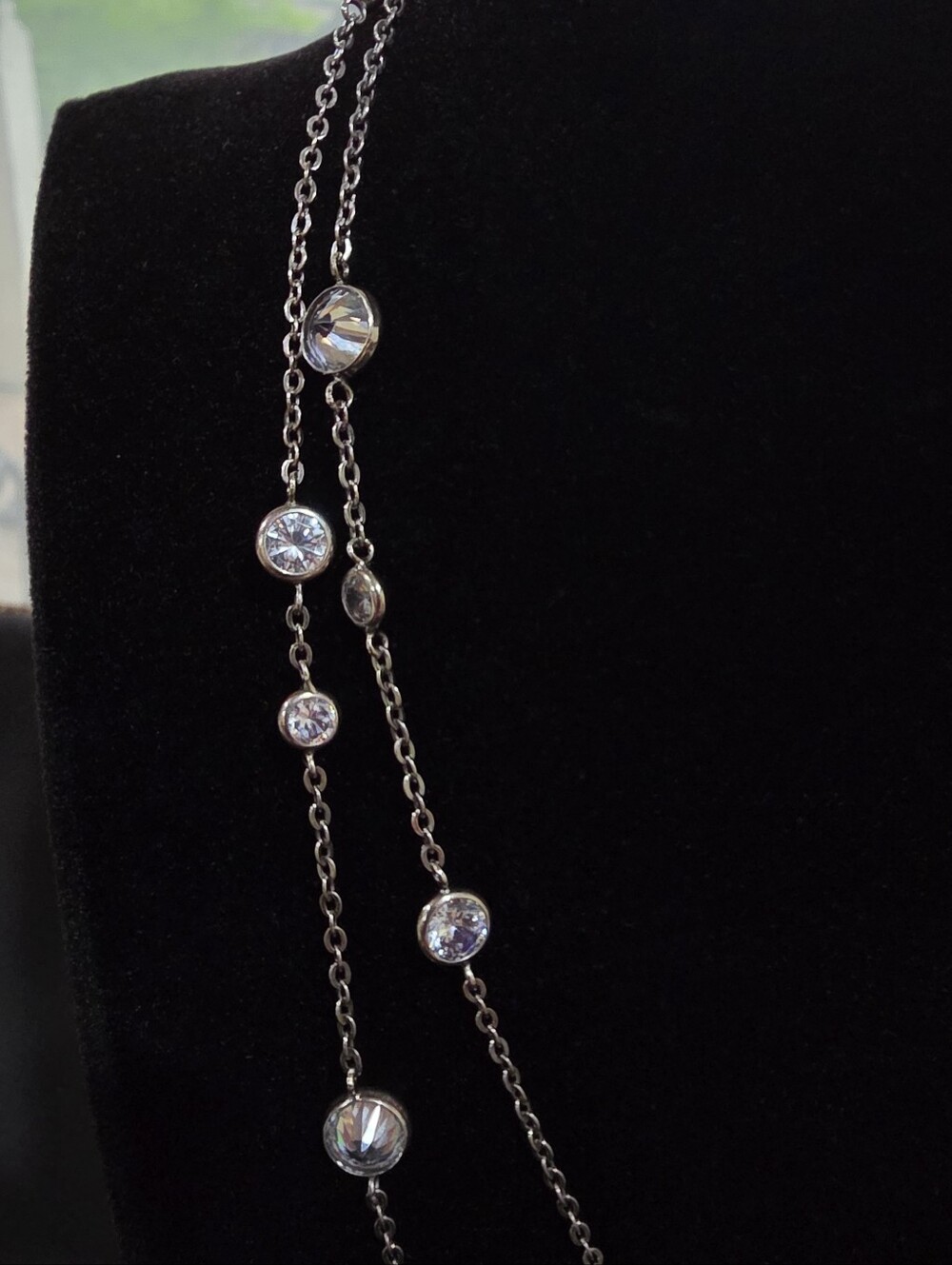 Silpada Scattered Stars N2152 Sterling Silver CZ 32" Station Necklace - Picture 11 of 11